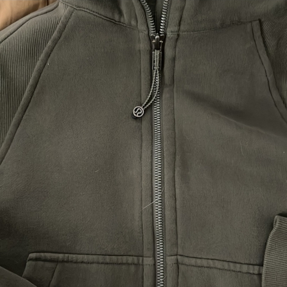 Lululemon Carob Brown full zip cropped hoodie